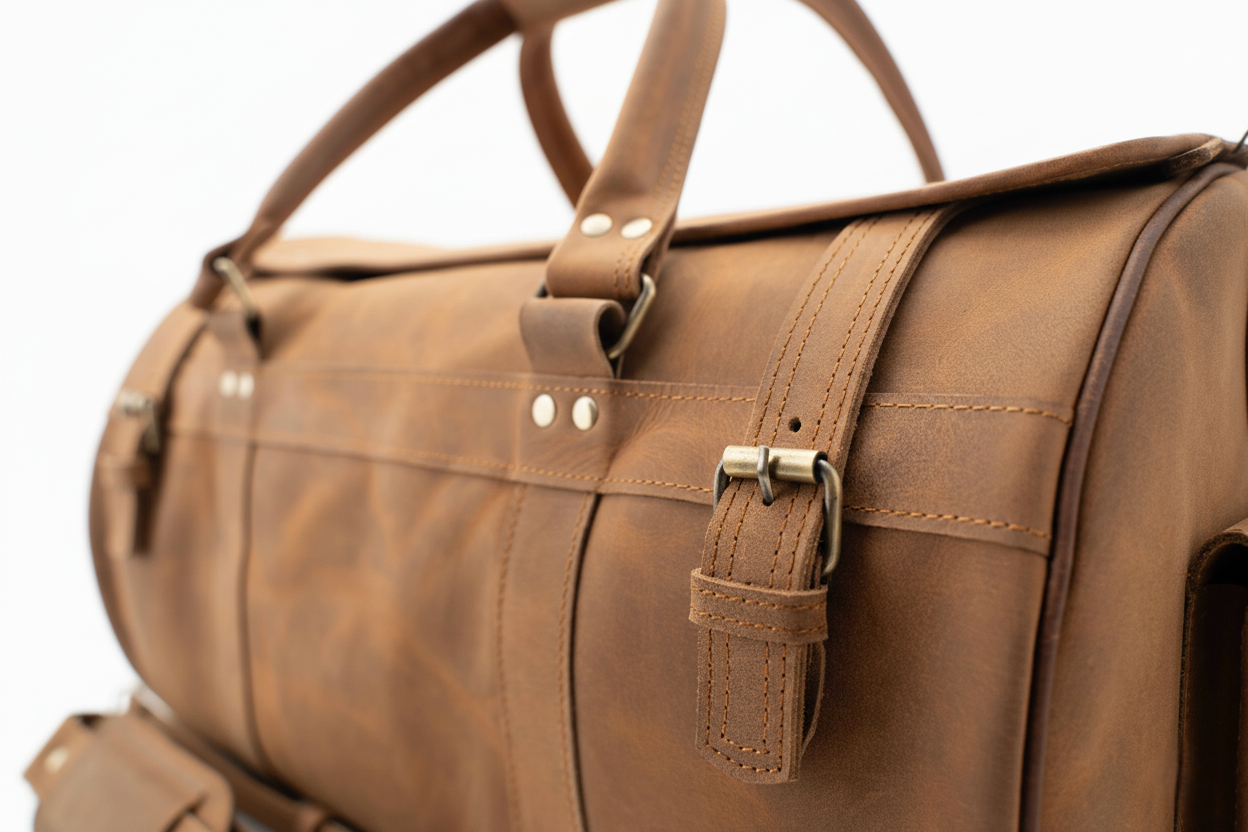 The Expedition Leather Travel Duffel Bag | Cognac Carry-On