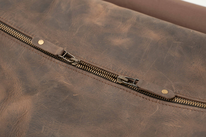 The Voyager Leather Weekend Duffel Bag | Rustic Full-Grain Travel Bag