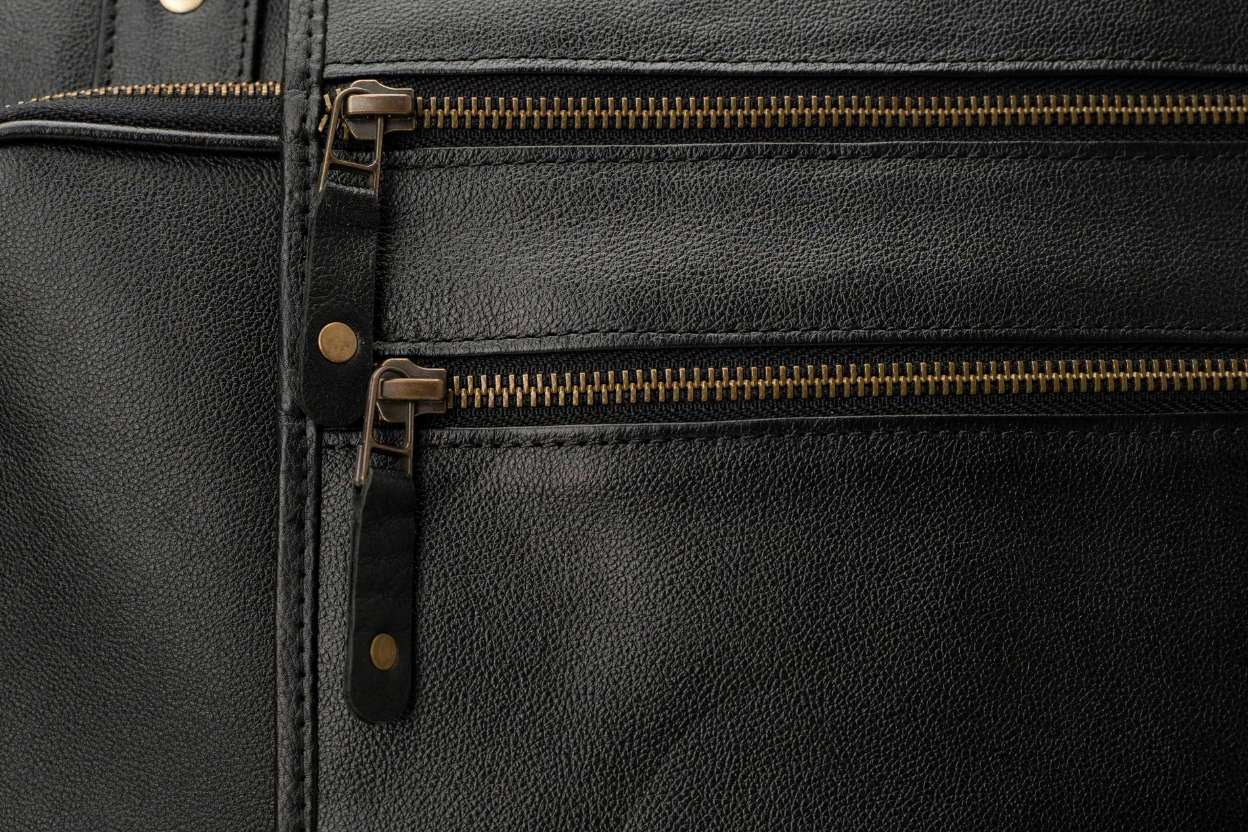 The Corporate Black Leather Multi-Pocket Briefcase