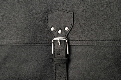 The Executive Black Leather Messenger Briefcase