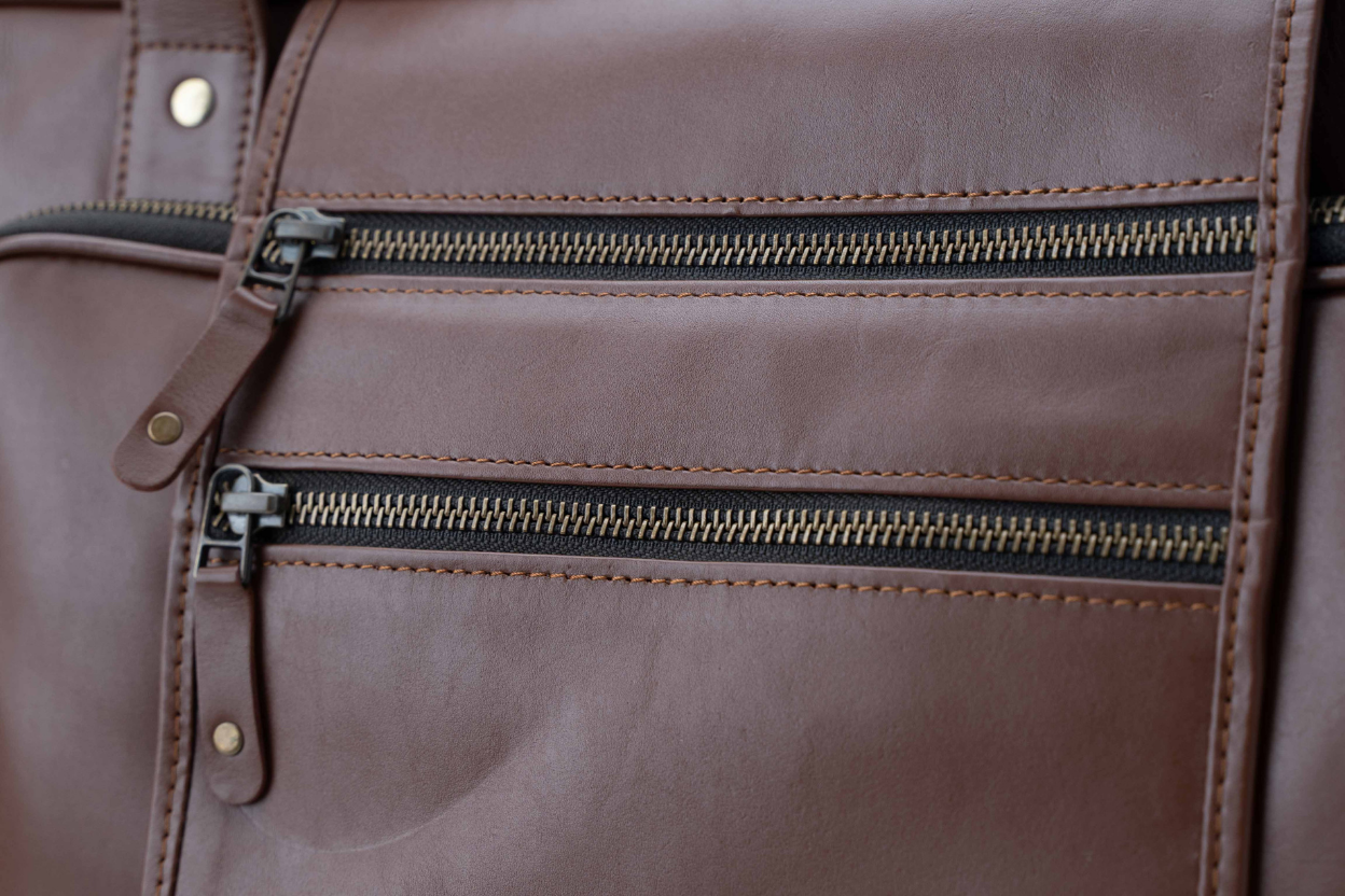 The Commuter Brown Leather Multi-Pocket Briefcase