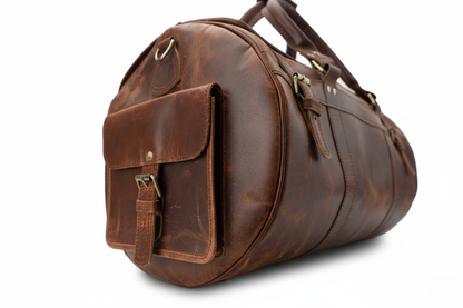 The Weekender Leather Barrel Duffel Bag | Classic Chestnut Full-Grain
