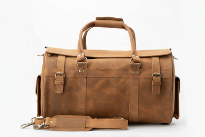 The Expedition Leather Travel Duffel Bag | Cognac Carry-On