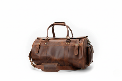 The Weekender Leather Barrel Duffel Bag | Classic Chestnut Full-Grain