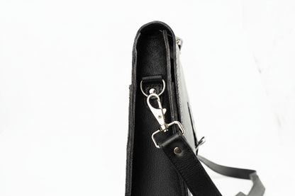 The Executive Black Leather Messenger Briefcase