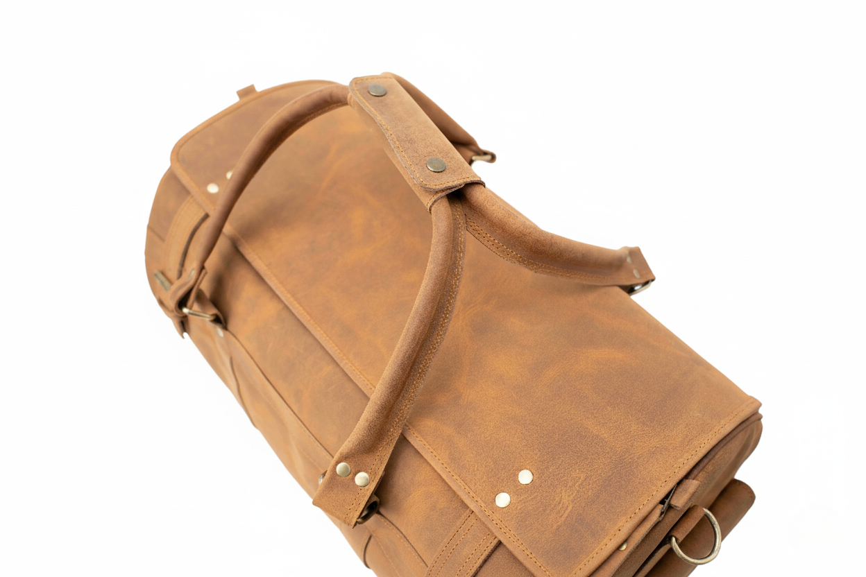 The Expedition Leather Travel Duffel Bag | Cognac Carry-On