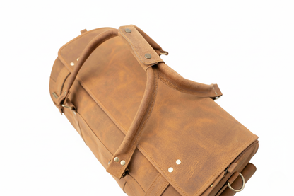 The Expedition Leather Travel Duffel Bag | Cognac Carry-On