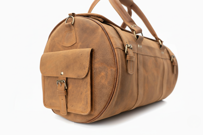 The Expedition Leather Travel Duffel Bag | Cognac Carry-On