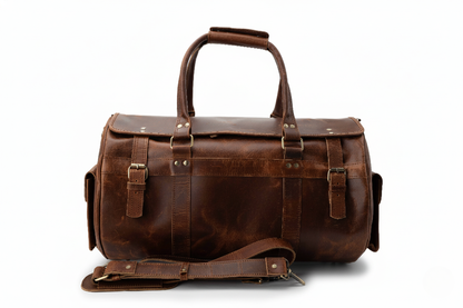 The Weekender Leather Barrel Duffel Bag | Classic Chestnut Full-Grain