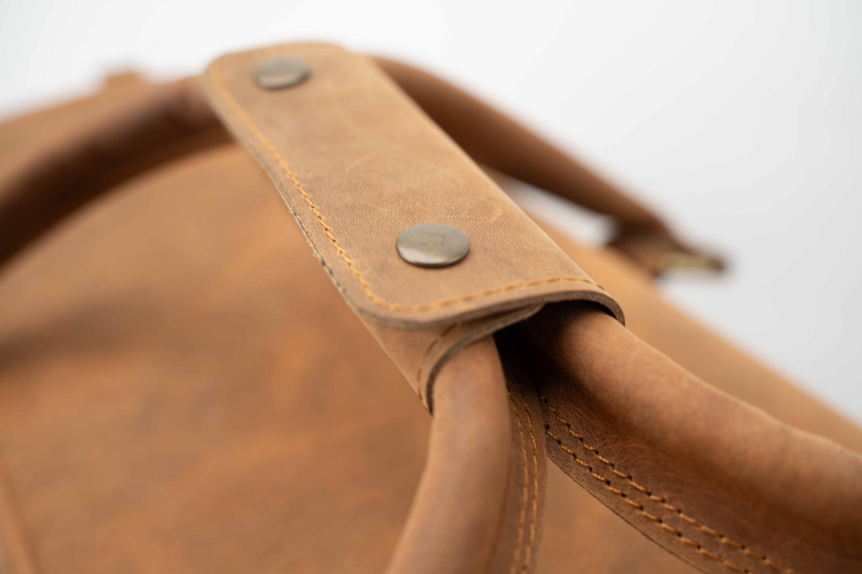The Expedition Leather Travel Duffel Bag | Cognac Carry-On