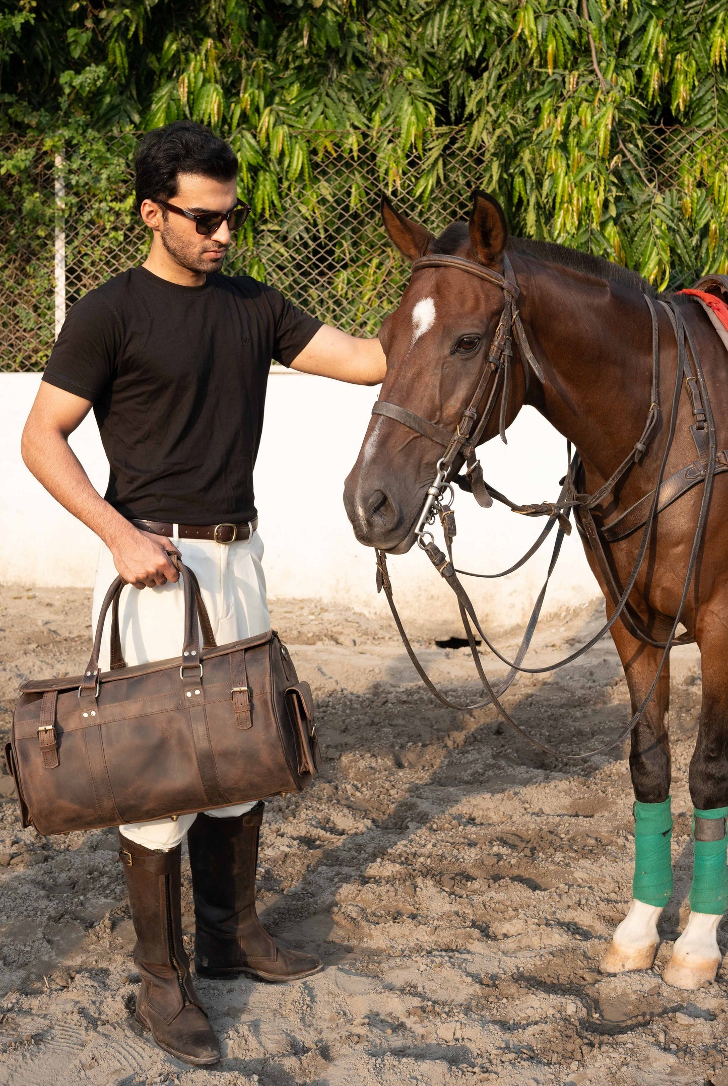 The Voyager Leather Weekend Duffel Bag | Rustic Full-Grain Travel Bag
