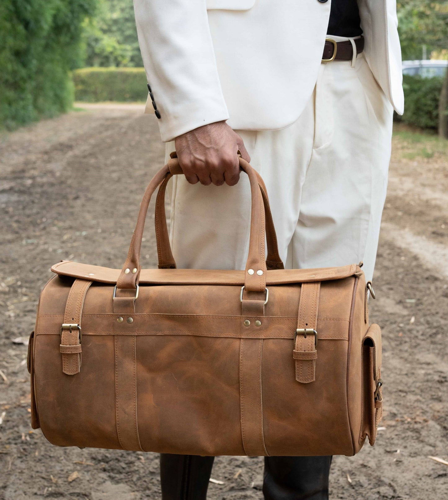 The Expedition Leather Travel Duffel Bag | Cognac Carry-On