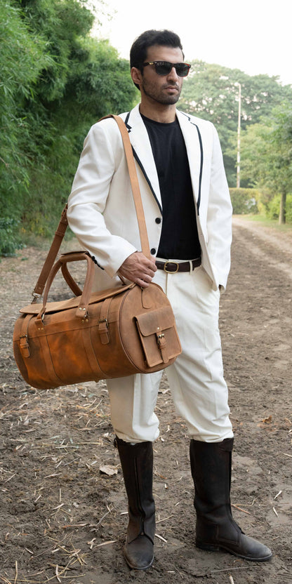 The Expedition Leather Travel Duffel Bag | Cognac Carry-On