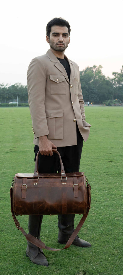 The Weekender Leather Barrel Duffel Bag | Classic Chestnut Full-Grain