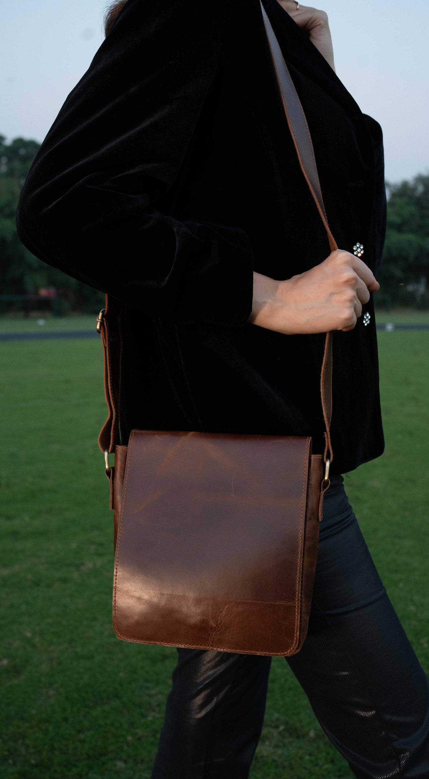 The Roamer Leather Crossbody Satchel | Small Full-Grain Messenger