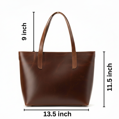 Classic Brown Leather Tote Bag